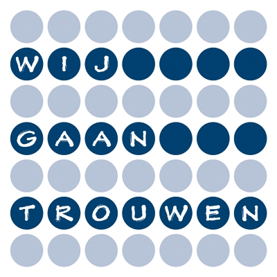 Cirkels wij gaan trouwen Blauw