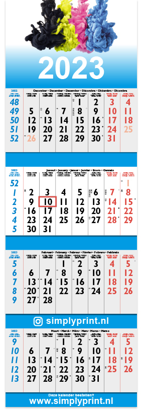 Wiskundig paar Mechanica Kalenders | 4 maands wandkalender 2023 | SimplyPrint